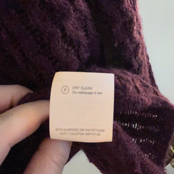Vince bateau neck purple mini cableknit sweater large - Picture 5 of 8